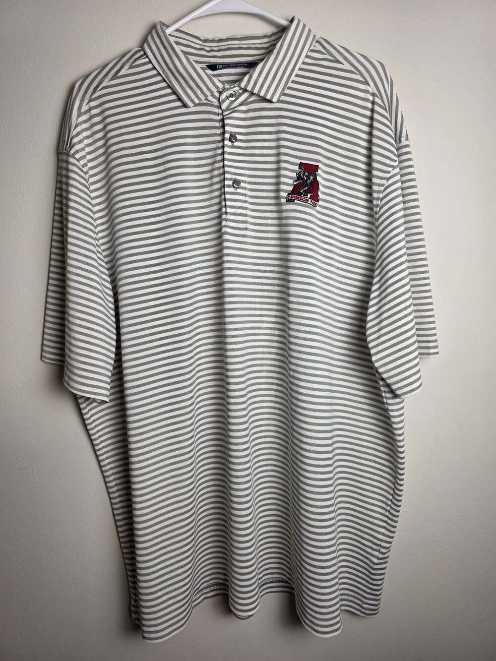 Cutter & Buck Alabama Crimson Tide Forge Eco Double Stripe Stretch Recycled Polo